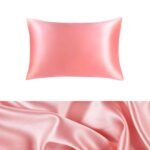 Rozā zīda spilvena pārvalks