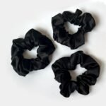 Melnas zīda matu gumijas